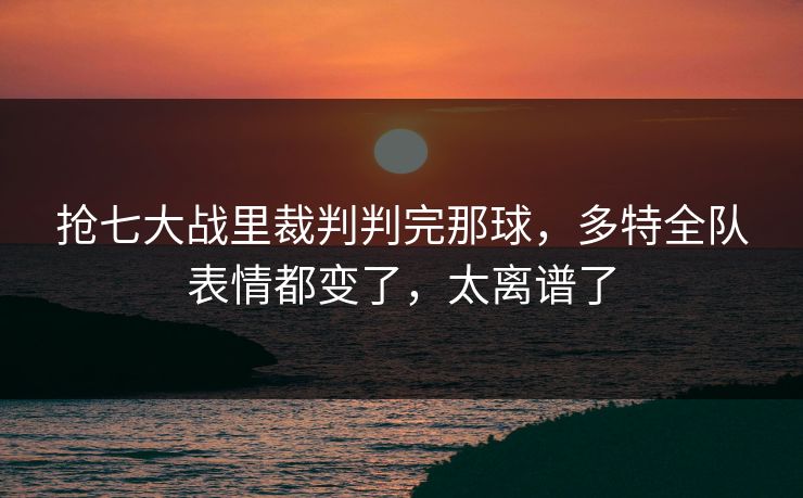 抢七大战里裁判判完那球，多特全队表情都变了，太离谱了